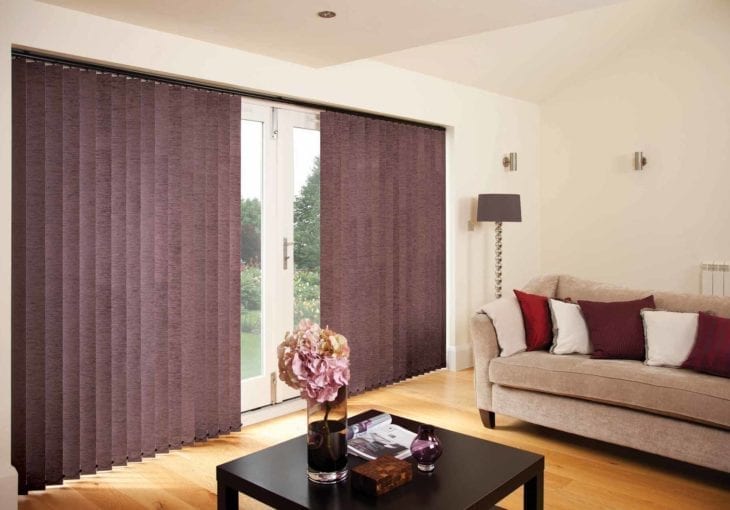Chenille Mulberry vertical blinds