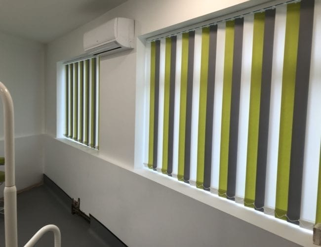 Vertical blinds in a surgery