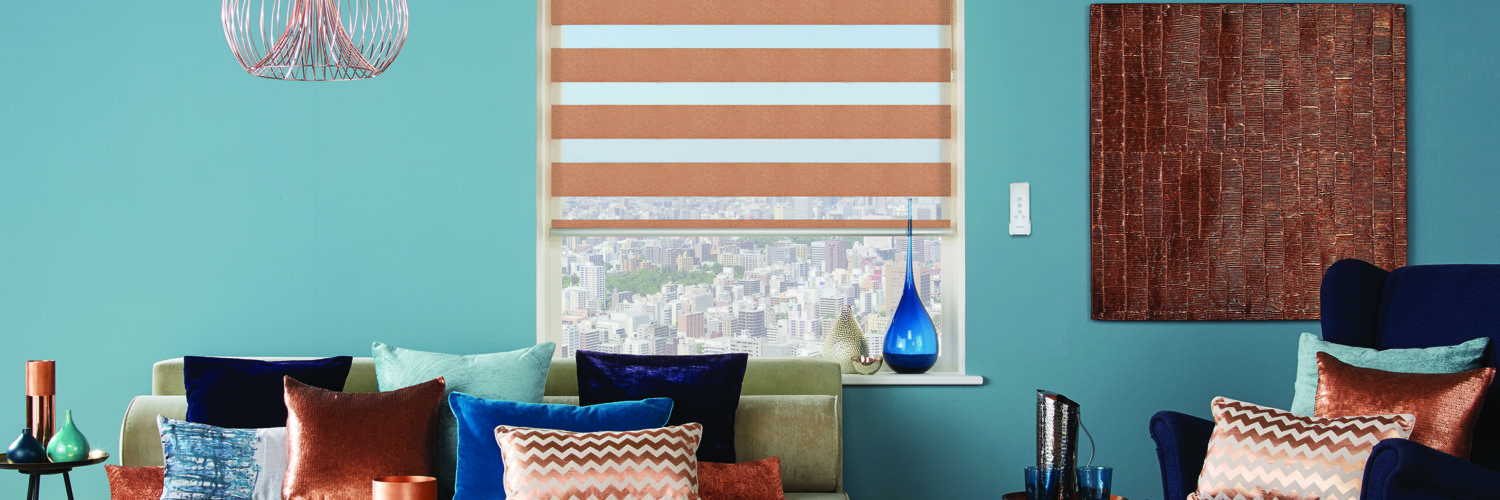 Motorised copper blinds