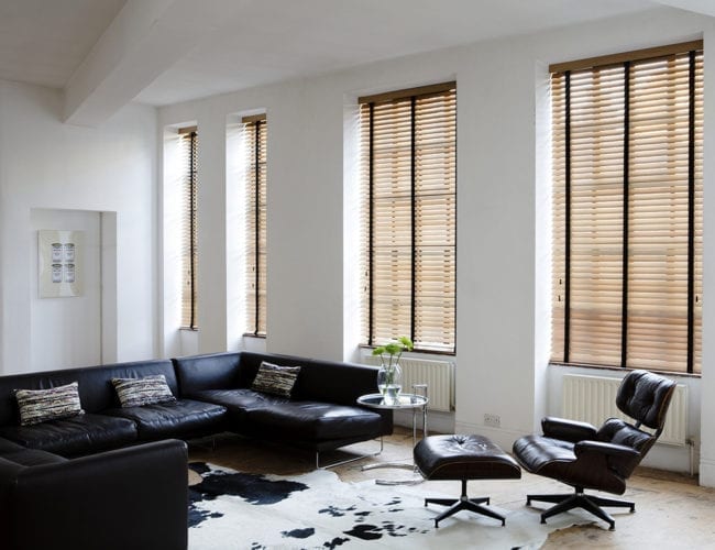 Blinds in a living room
