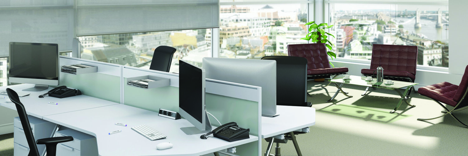 Shale grey blinds in an office