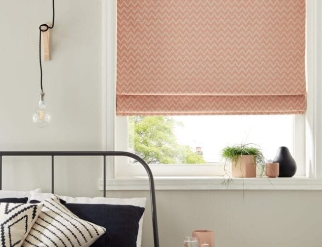 Bedroom roman blinds