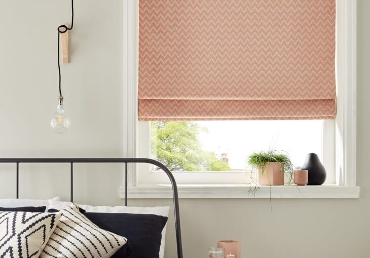 Bedroom roman blinds