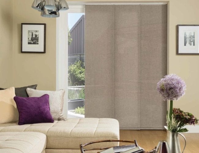 Living room panel blinds