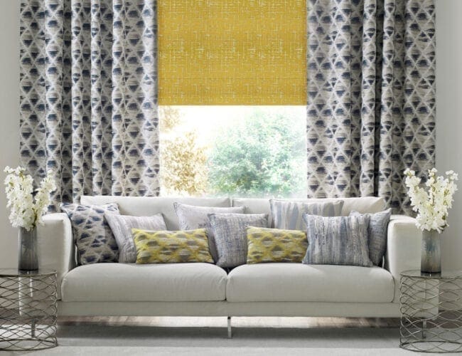 Living room roman blinds