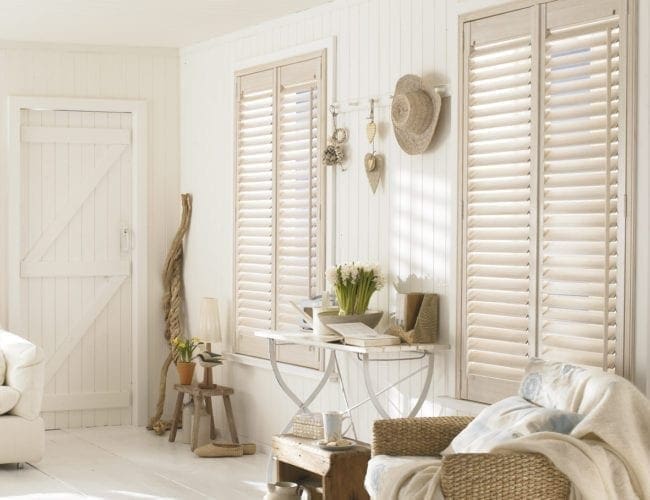 Lounge plantation shutters in Moortown