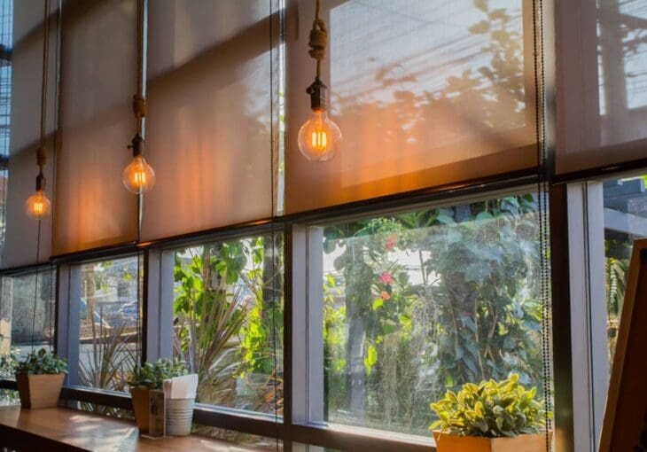 beige-roller-blinds-with-trendy-lights