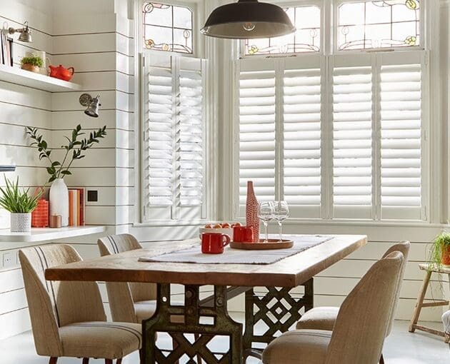 Cafe style shutter, kitchen, cream