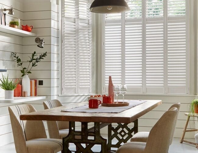 Bay window shutter-Kitchen-white