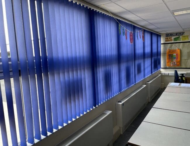 Blue School Blinds Vertical child safe