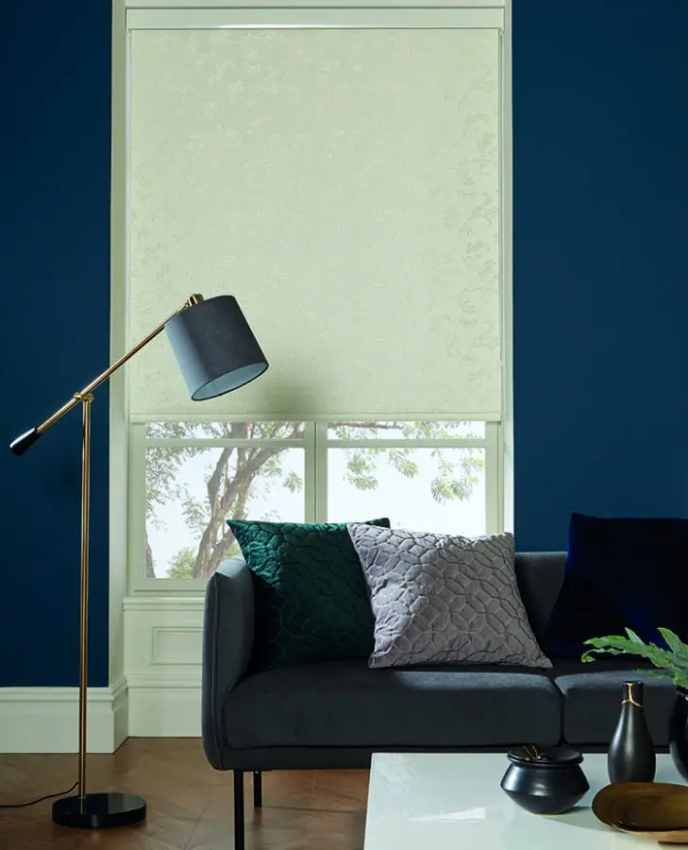 Modern roller blind in a Barnsley living room, providing style, privacy and light control.