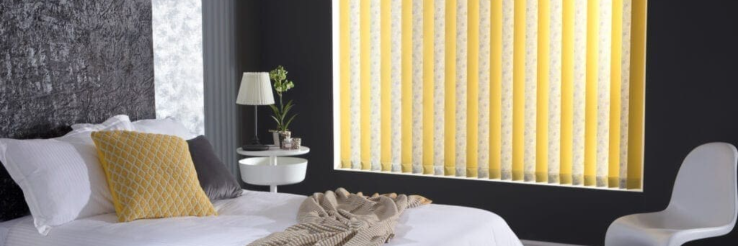 Vertical blinds in bedroom in Alwoodley providing privacy and light control